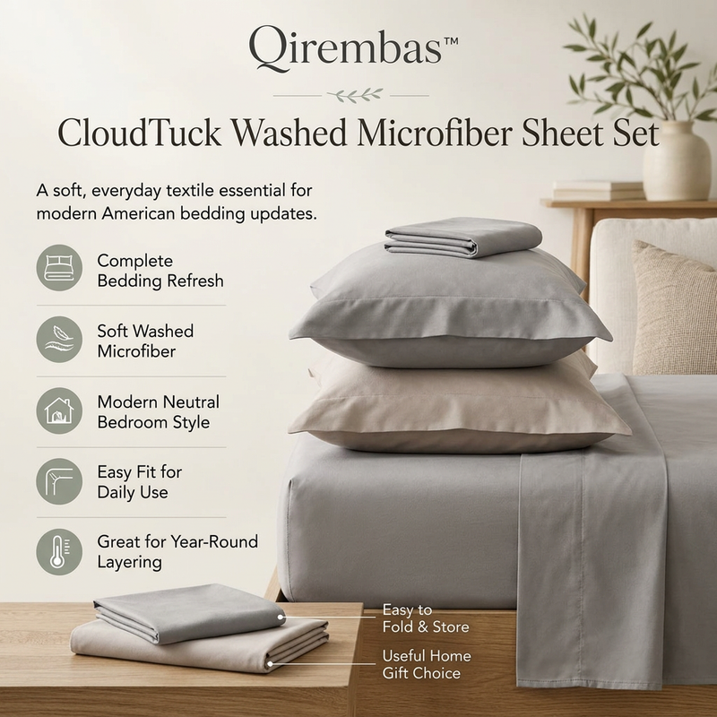 Qirembas™ CloudTuck Washed Microfiber Sheet Set