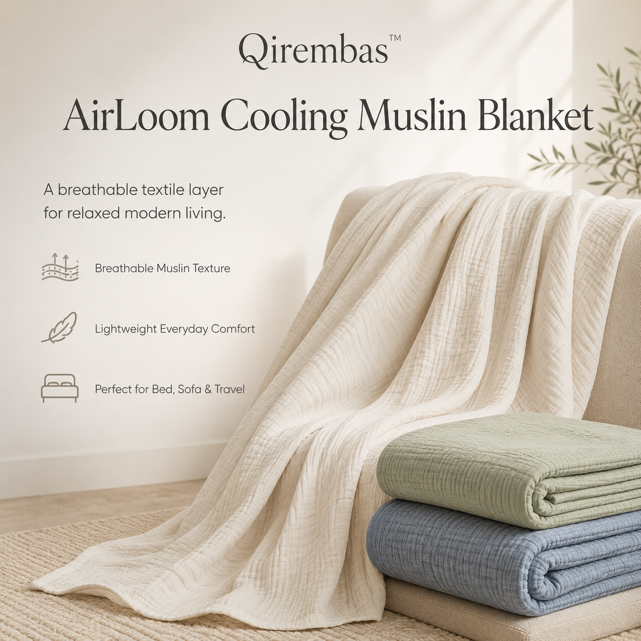 Qirembas™ AirLoom Cooling Muslin Blanket